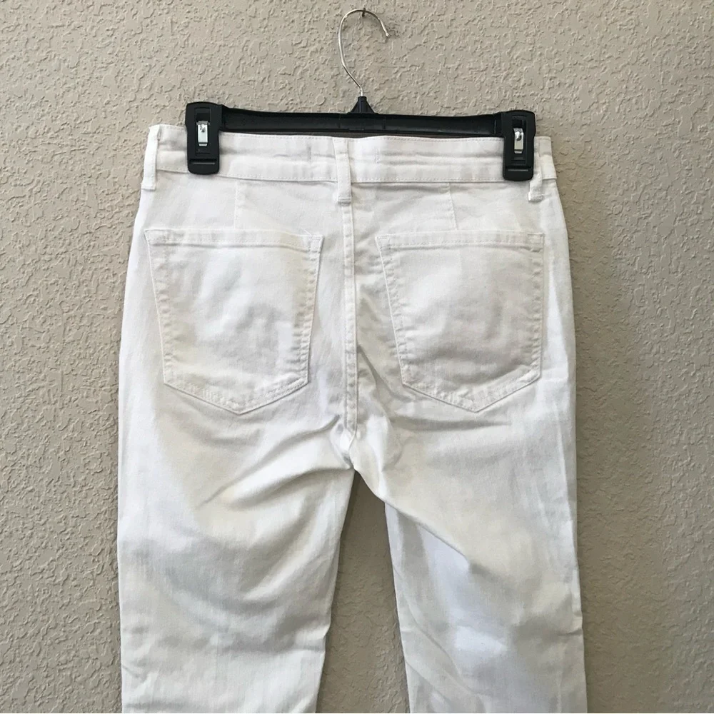 Free People Jean Pin Tuck Pant Mid Rise Skinny Leg Step Hem Cream Neutral NWT 27 - Picture 6 of 10